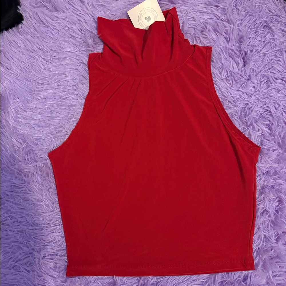 Red Sleeveless Crop Top
